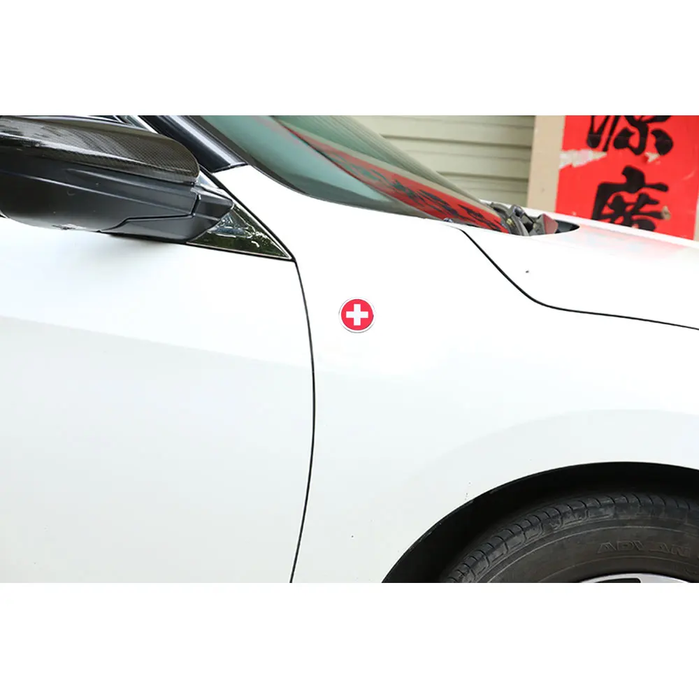 1 Ks Auto Vonkajšie Príslušenstvo Švajčiarska Vlajka Nálepky Kovové MINI Kola Znak Pre Toyota Rover Dodge Škoda Obrázok 5
