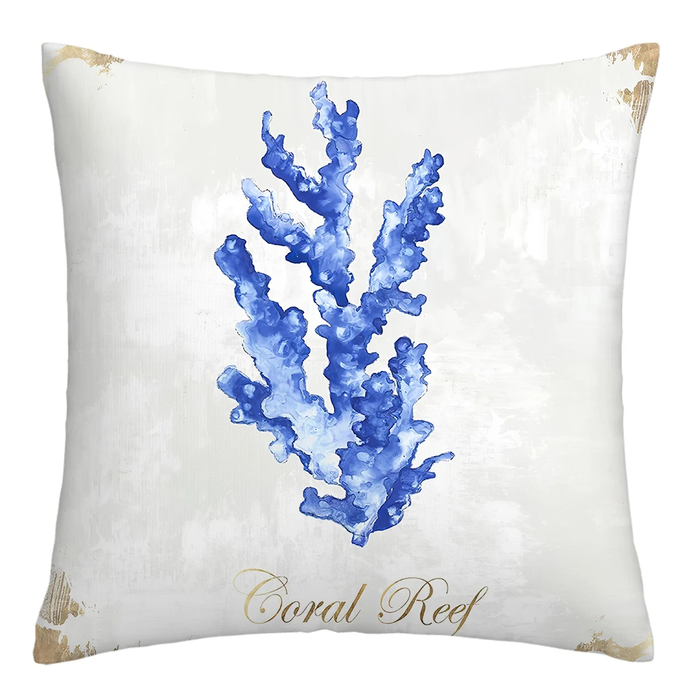 Modrá seahorse coral hviezdice obliečky na vankúš sofa vankúš domáce dekorácie môžu byť prispôsobené pre vás jesenné dekorácie Obrázok 1