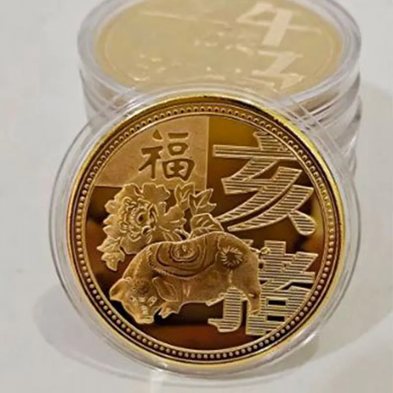 2022 Nový Rok Zlaté Mince Je Dvanásť Zodiac Tiger Pamätné Mince Kolekcie Darček Dekoračné Mince Zber Dekorácie Tovaru Obrázok 4