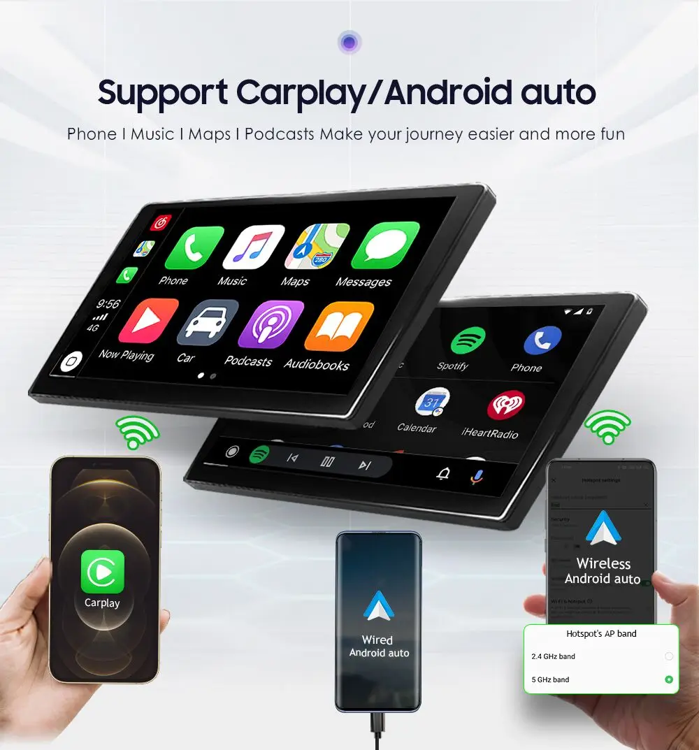Hizpo 8GB+128GB 2Din Android 12 Auto Multimediálny Prehrávač Pre Ford Focus S-Max, Mondeo 9 Galaxy, C-Max Kuga GPS Navi CarPlay AutoRadio Obrázok 5
