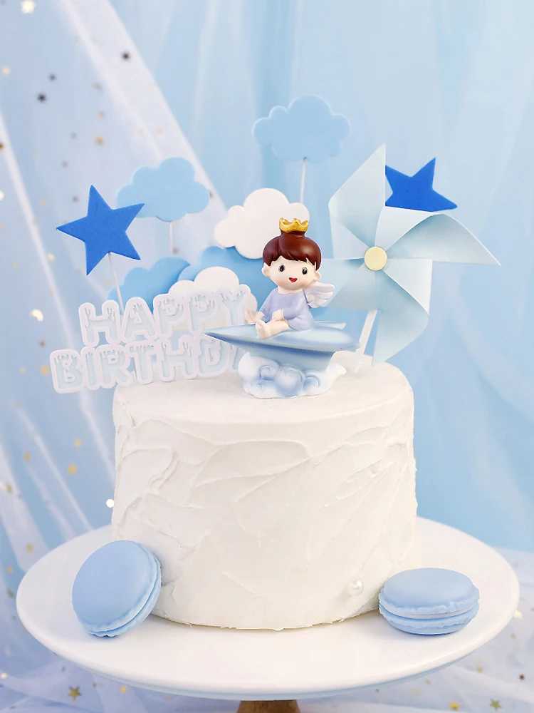 Papierové Lietadlo Cake Decoration Chlapec Dievča Astronaut Mäkké Keramiky Cloud Vlasy Loptu Tortu Pečenie Detí, Narodeniny Tortu Vyzdobiť Obrázok 0