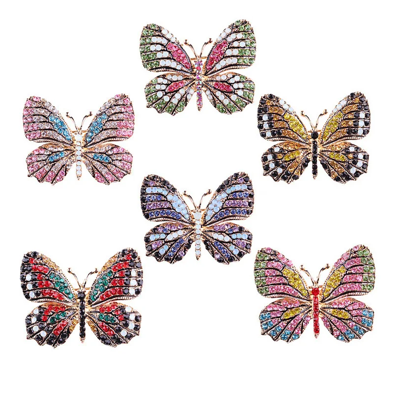 SKEDS Móda Plná Crystal Motýľ Ženy Brošne Kolíky Luxusné Hmyzu Série Roztomilý Odznaky Vintage Vyhovovali Odevné Doplnky, Darčeky Obrázok 2