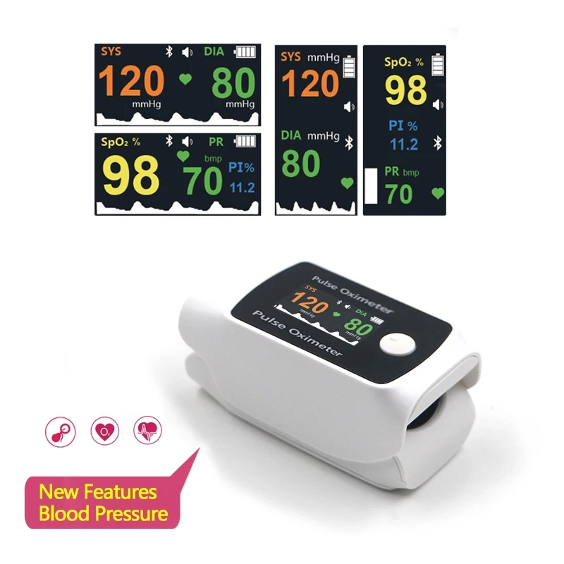 Prsta pulzný oximeter s monitorovanie krvného tlaku funkcie nasýtenia srdcovej frekvencie oximeter Obrázok 0