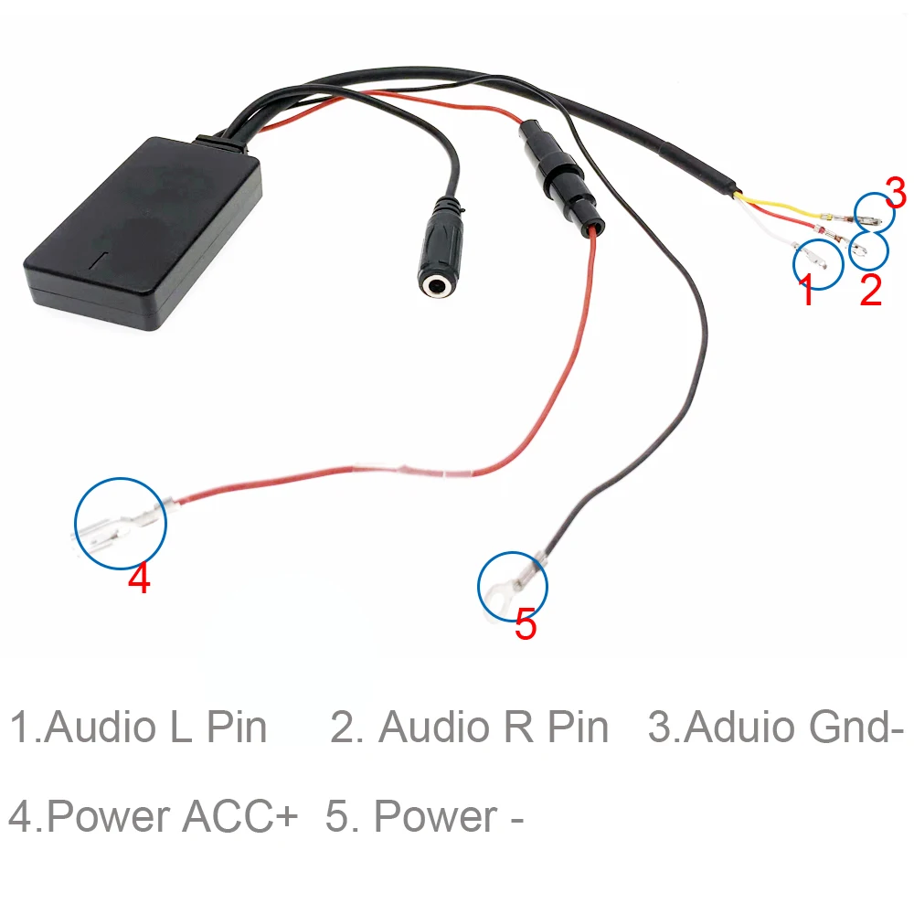 12Pin Diy Auto Bluetooth 5.0 Rádio Stereo Audio Aux Adaptér Kábel Pre VW Škoda RNS310 315 RCD210 RCD510 Pre Bwm E60-E92 Pre Benz Obrázok 3