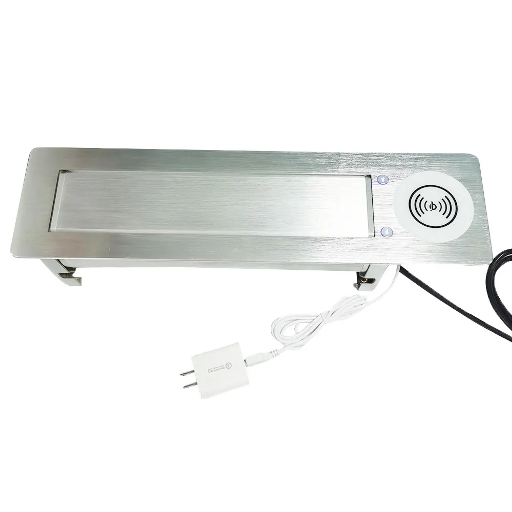 Striebro Smart Zásuvka v kuchynskej linke / Elektrické Zásuvky s USB pre Domáce / francúzsky Zapojte Adaptér /Podpora Bezdrôtovej Qi Nabíjania Obrázok 4