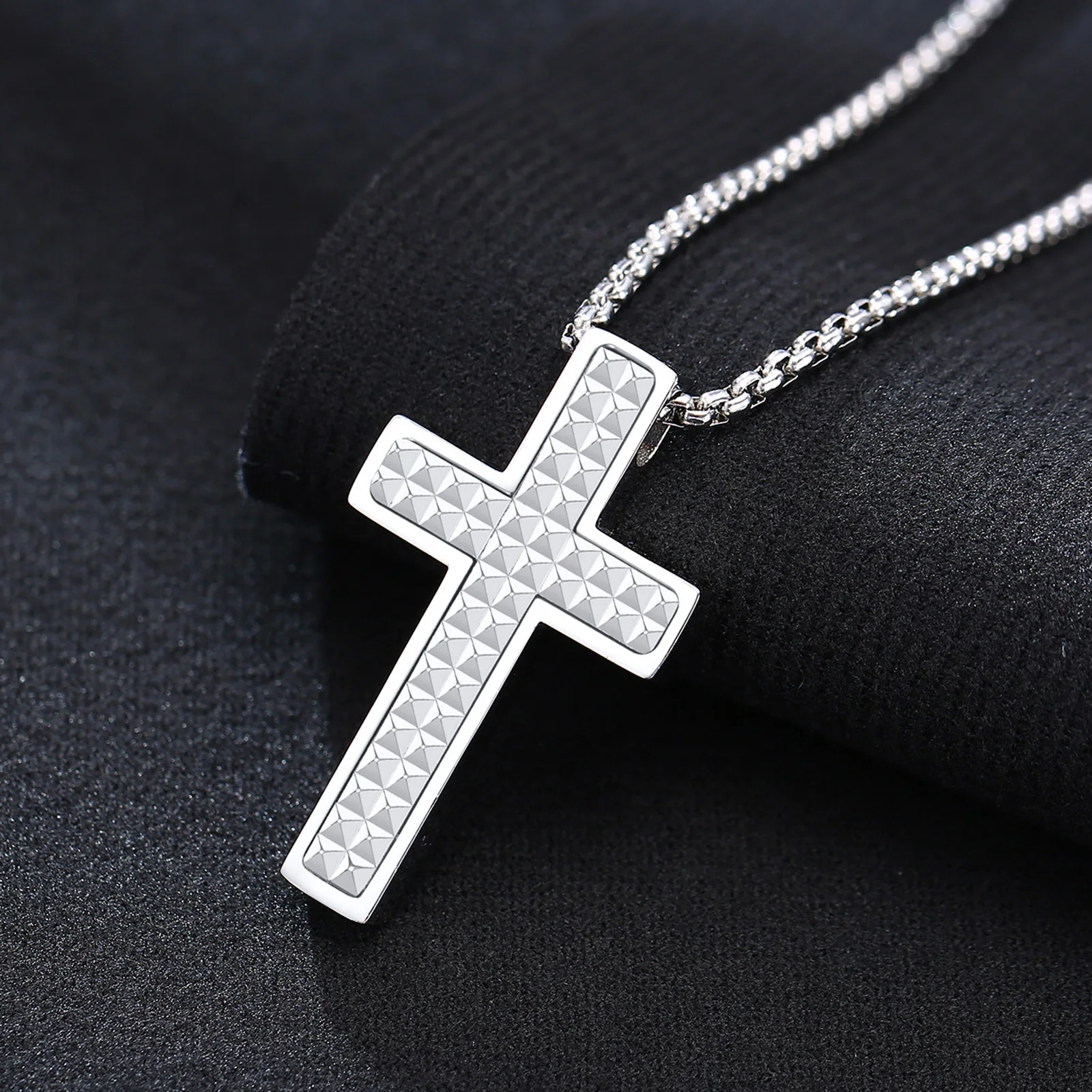 Kríž Mužov Náhrdelník, Muži Náboženské Kríž Kresťanský Prívesok Náhrdelníky, z Nehrdzavejúcej Ocele Muž Kresťania Šperky Obrázok 4
