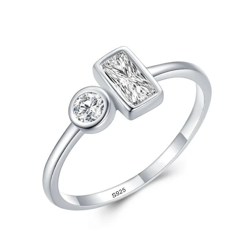 2022 októbra Colloctions Strieborné Šperky, Vintage Fialová Crystal Pár Svadba Strieborné Prstene pre Ženy Obrázok 0