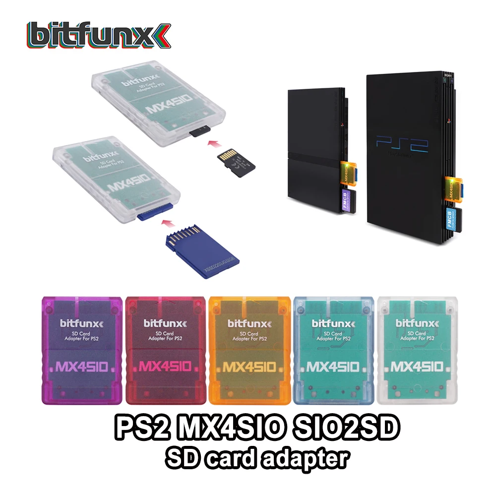 Bitfunx DIY MX4SIO SIO2SD SD Kartu Adaptér pre Herné Konzoly PS2 + V1.966 64MB FMCB OPL1.2.0 Combo Karty Obrázok 0