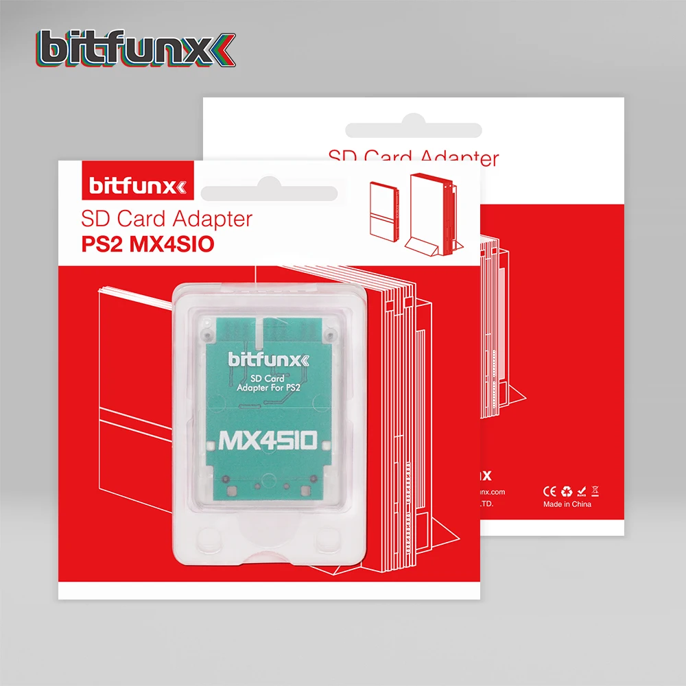 Bitfunx DIY MX4SIO SIO2SD SD Kartu Adaptér pre Herné Konzoly PS2 + V1.966 64MB FMCB OPL1.2.0 Combo Karty Obrázok 1