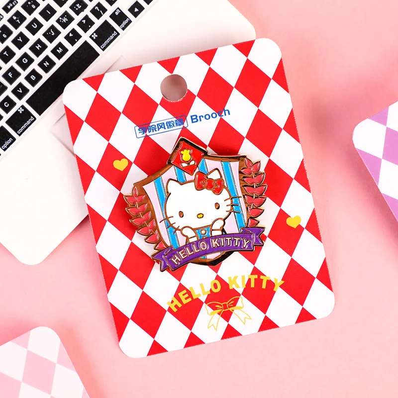 Kawaii Príslušenstvo Kovové Odznaky Kitty Kuromi Moje Melódie Cinnamoroll Sanriod Cartoon Brošňa Pamätná Medaila Darčeky pre Deti Obrázok 1