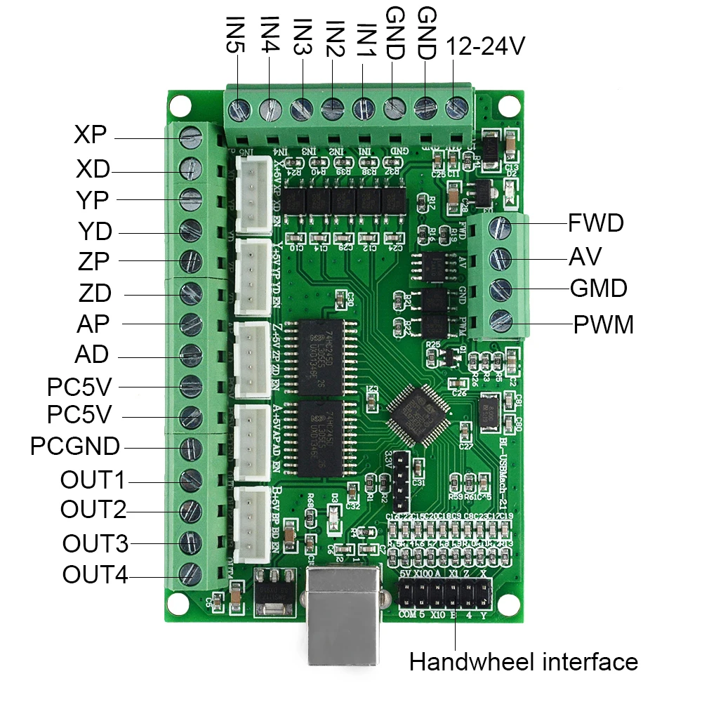 Vodič Rada CNC USB MACH3 100Khz Breakout Board 5 Os Rozhranie Ovládača Motion Controller Obrázok 2