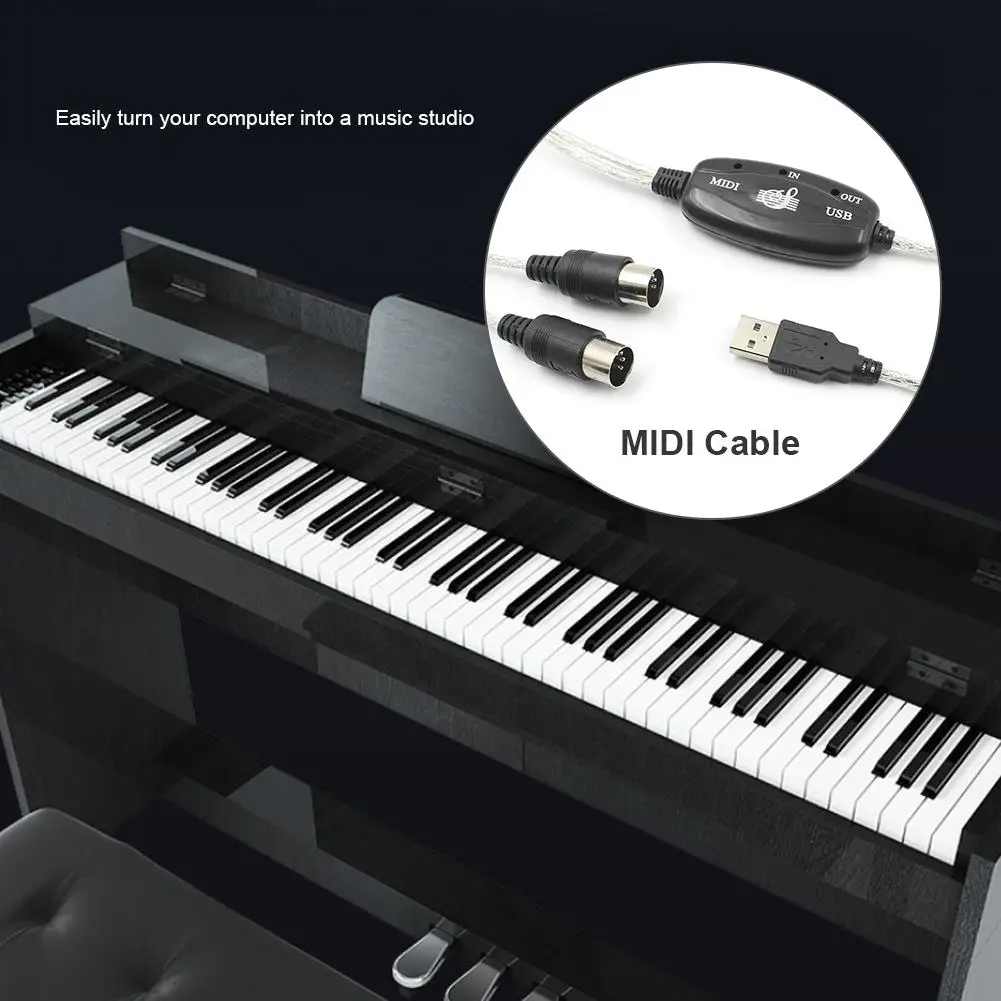 MIDI USB-OUT Kábel Rozhrania Adaptér pre Klávesnicu Elektronické Bicie Hudobné Converter PC Hudby Klávesnice MIDI USB Kábel Obrázok 5
