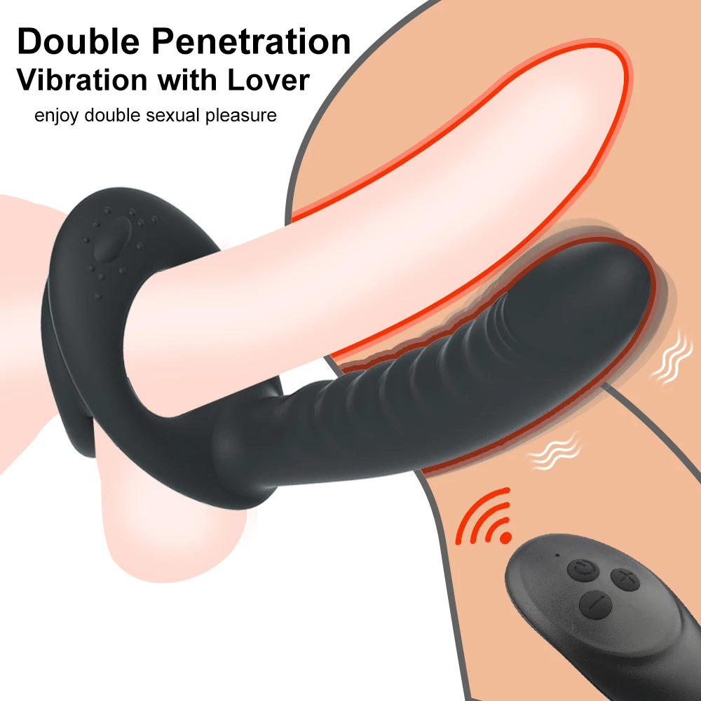 Double Penetrácia Popruh na Análny Vibrátor Pre Páry Dildo Vibrátor Riti Plug G-Spot Vibrátor Intímne Dospelých, Sexuálne Hračky pre Ženy Obrázok 0