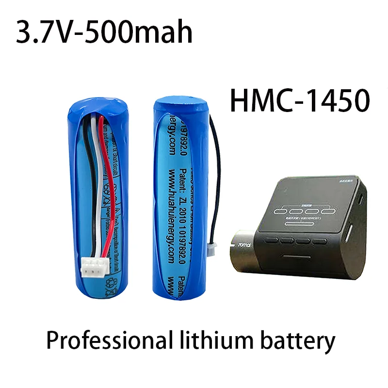 Nové 3,7 V 500mAh Li-ion Batéria Pre 70mai Smart Dash Cam Pro ,Midrive D02 HMC1450 Nahradenie Batterie 3-wire Plug 14*50mm+nástroje Obrázok 3