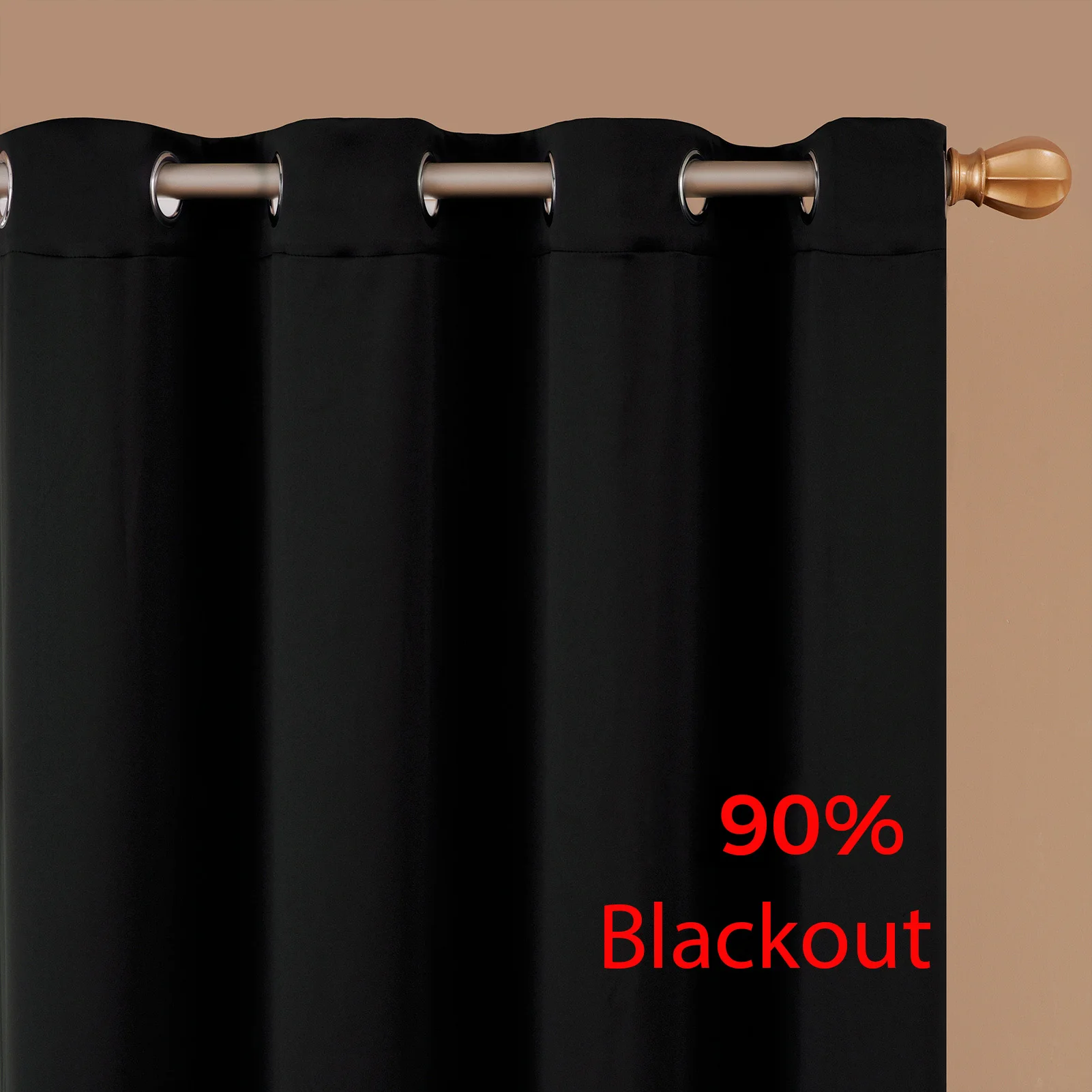90% Blackout Závesy v spálni Pevné Závesy Pre Kuchyne, Spálne, Okno Domova Okenné Záclony Čierna Opona Obrázok 0