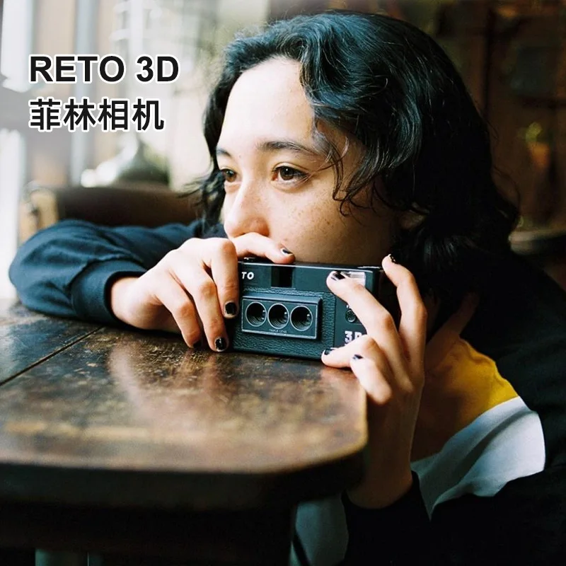 RETO 3D Fotoaparát na Film 135 Film Reto3d Stereoskopické kompaktný Fotoaparát s Bleskom Non-jednorázový Fotoaparát na Film Obrázok 4