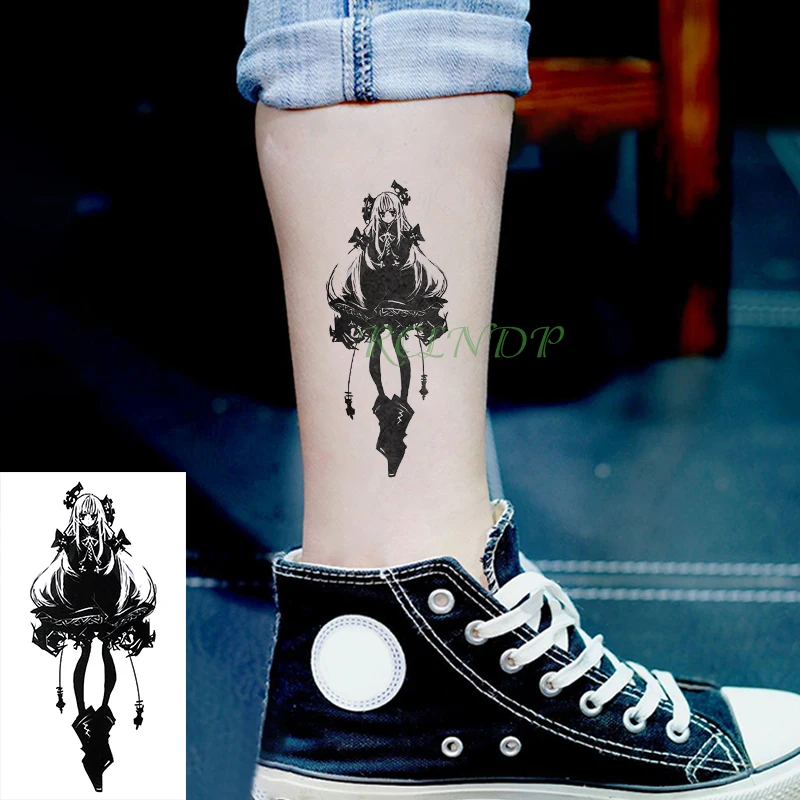 Nepremokavé Dočasné Tetovanie Nálepky japonské Anime girl Tetovanie Falošné Tatto Flash tatouage temporaire Zápästie Nohu tatoos Pre Ženy Obrázok 2