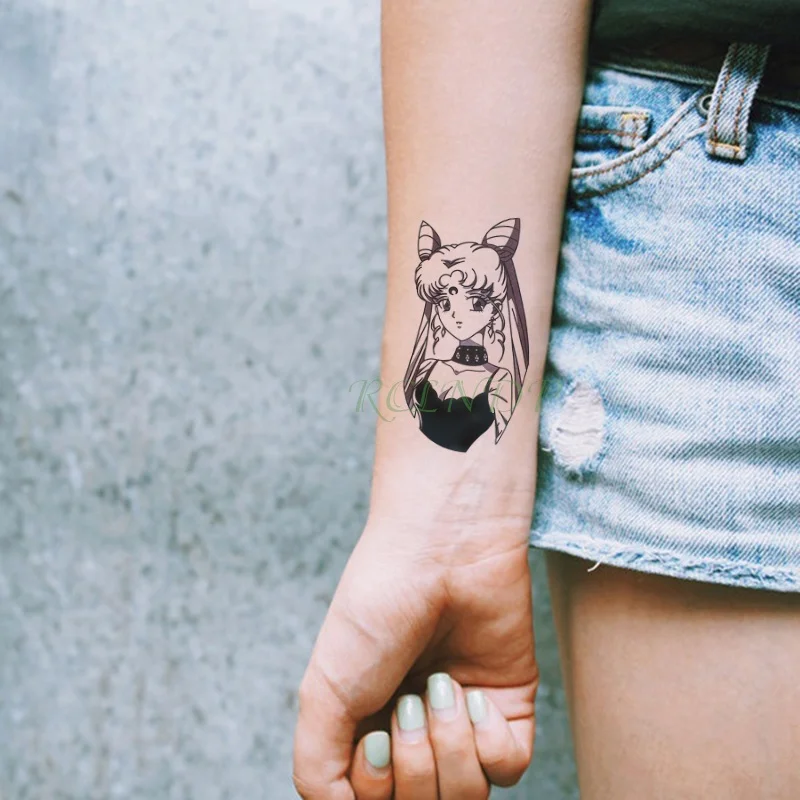 Nepremokavé Dočasné Tetovanie Nálepky japonské Anime girl Tetovanie Falošné Tatto Flash tatouage temporaire Zápästie Nohu tatoos Pre Ženy Obrázok 4