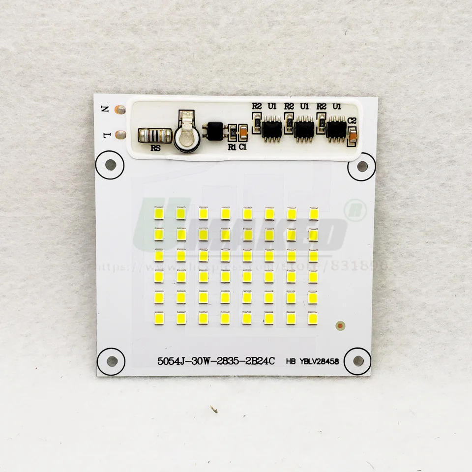 AC220V SMD 2835 LED PCB 30W 82x82mm LED Svetlomet Modul Hliníkový plech Biela/Teplá SMD2835 Smart IC Ovládač Pre bodové svetlo Lampy Obrázok 4