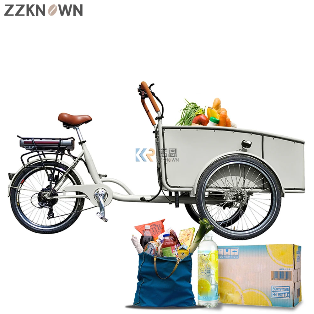 Pedál Nové Dospelých Trojkolky Turistiku Skladací Elektrický Cargo Bicykli Tandem Bicyklov Zadnej Strane Cyklistické Úložný Košík Obrázok 1