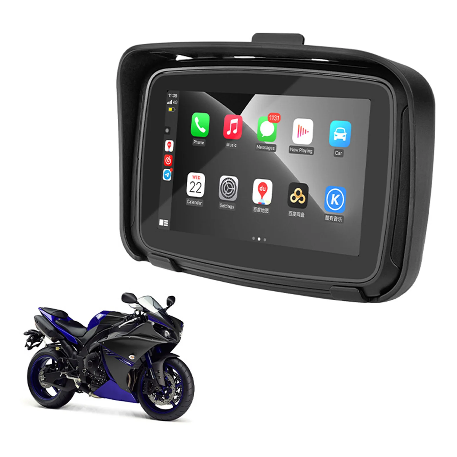 5 Palcový Dotykový Vonkajšie IPX7 Nepremokavé Vonkajšie Prenosné Motocykel Špeciálne Navigator Podporu CarPlay a Android Auto Obrázok 0