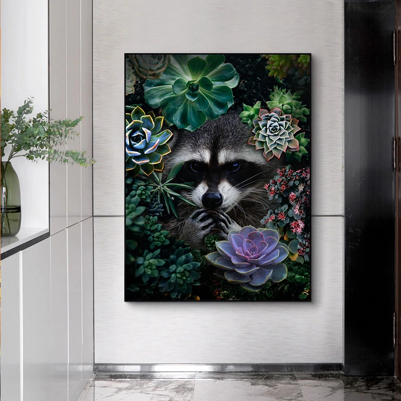 Kvet Zvierat Lev, Tiger, Leopard Medveď Abstraktné Maliarske Plátno Na Stenu Umenie Nordic Tlač Plagátu Dekoratívny Obraz, Obývacia Izba Dekor Obrázok 2