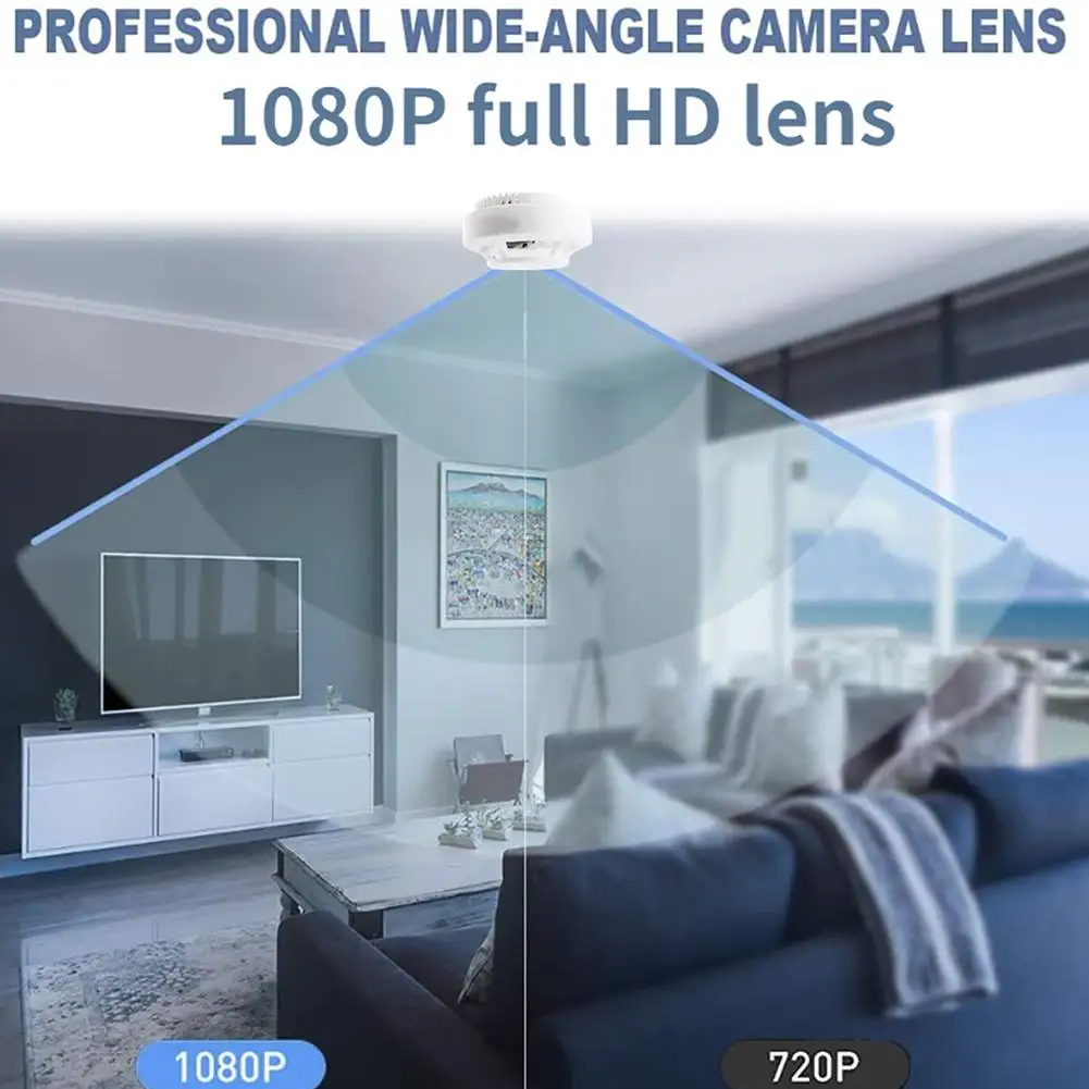 1080p Hd Mini IP Kamera Detektor Dymu, Nočné Videnie Detekcia Pohybu, Video Záznamník, Wifi, Smart Home Security Cam Obrázok 2