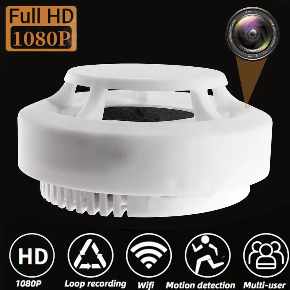 1080p Hd Mini IP Kamera Detektor Dymu, Nočné Videnie Detekcia Pohybu, Video Záznamník, Wifi, Smart Home Security Cam Obrázok 3
