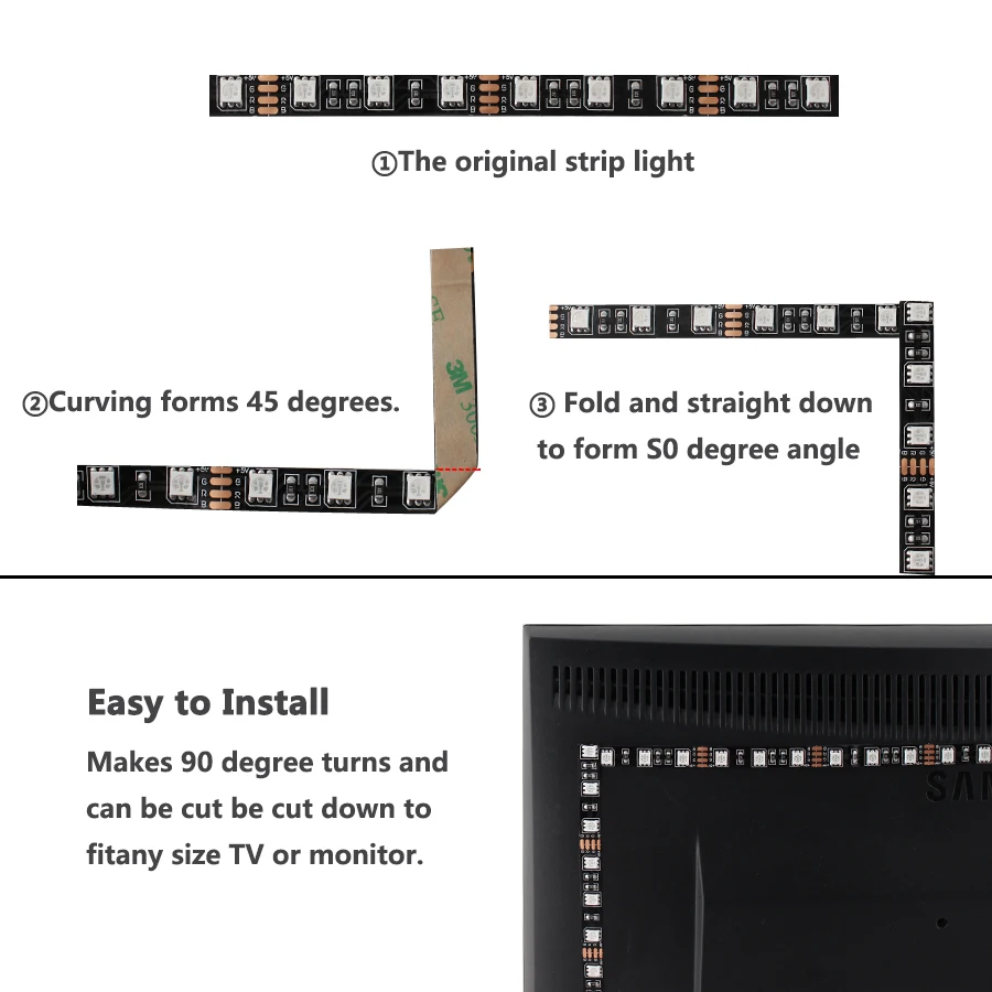 5V Led Svetelné Pásy PC RGB 5050 0,5 M - 5 M Vodotesný TV Podsvietenie Svetlo 5 V Led RGB Pásy Pásky Lampa Pre Radič USB Obrázok 3