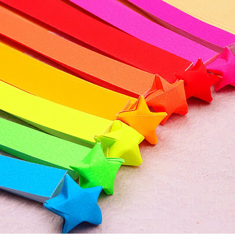 80pcs/veľa Origami Lucky Star Papierové Pásky Craft Papier Želám Star Materiál, Farebné Quilling Papier Dekoratívne Papier 18 Farby Obrázok 1