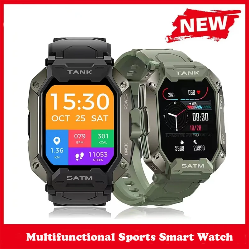 Vonkajšie militar 5ATM Vodotesné hodinky Bluetooth Smartwatch Sport Pre Mužov sledovať 2022 nové hodiny Pre xiao realme huawei telefón Obrázok 1