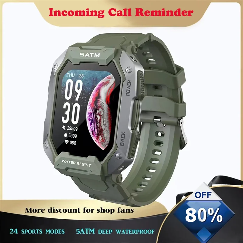 Vonkajšie militar 5ATM Vodotesné hodinky Bluetooth Smartwatch Sport Pre Mužov sledovať 2022 nové hodiny Pre xiao realme huawei telefón Obrázok 2