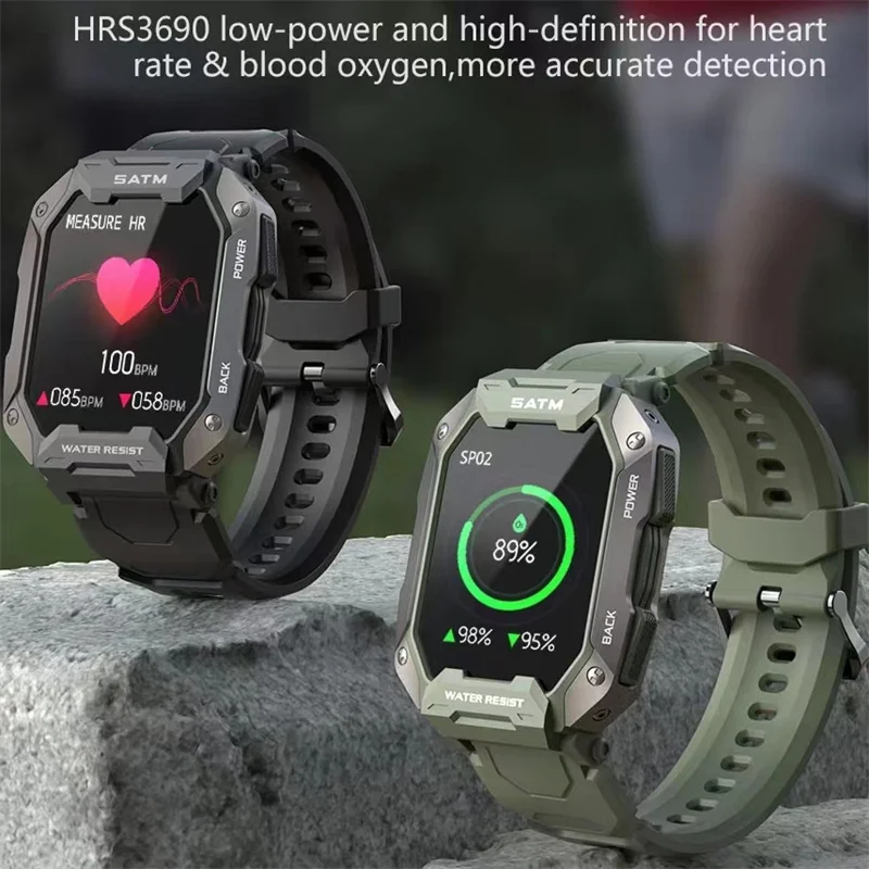 Vonkajšie militar 5ATM Vodotesné hodinky Bluetooth Smartwatch Sport Pre Mužov sledovať 2022 nové hodiny Pre xiao realme huawei telefón Obrázok 4