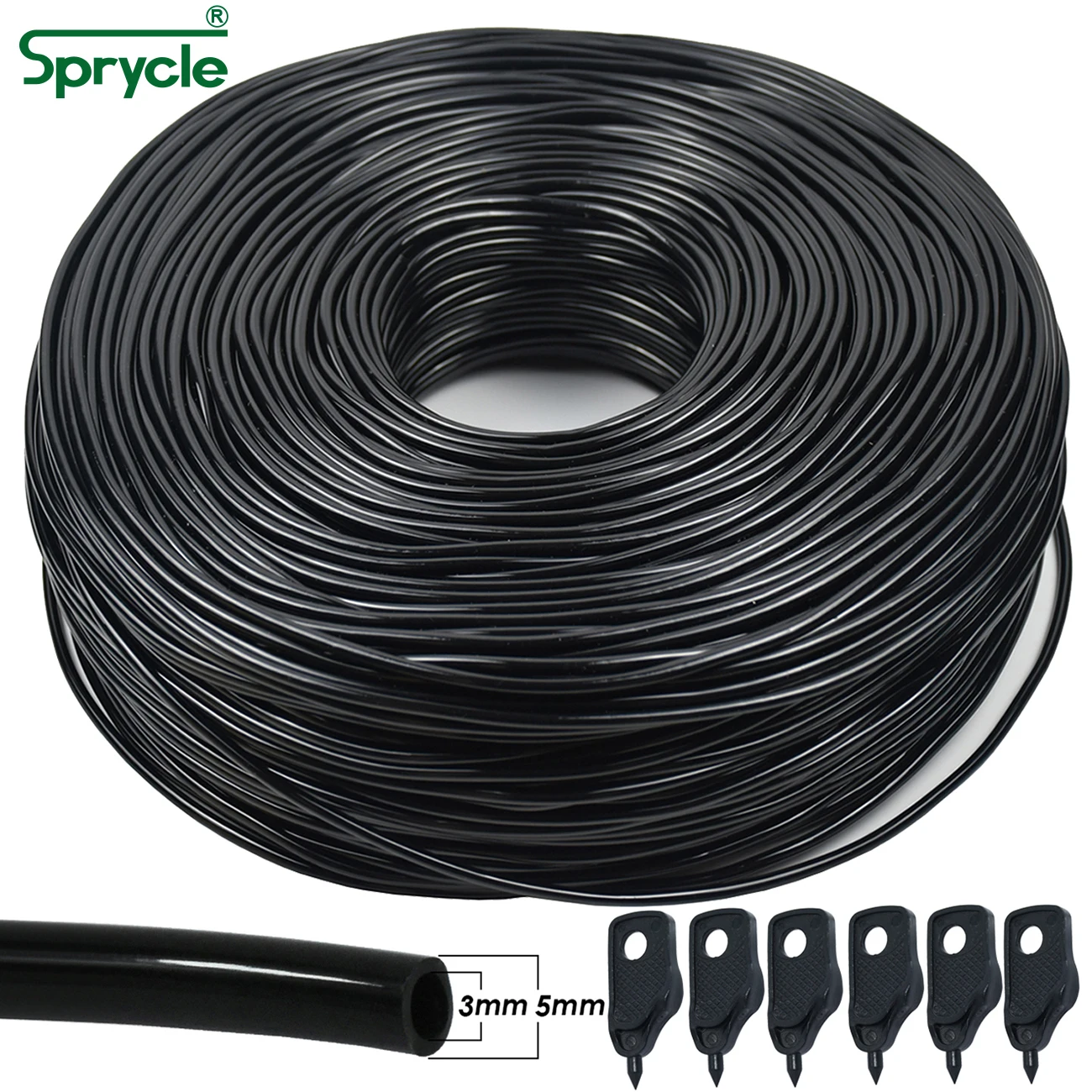 SPRYCLE 5-140M 3/5mm PVC Hadica Micro Zavlažovanie Systém w/ Puncher 1/8