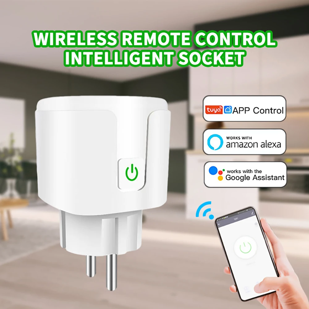 Smart Tuya Plug WiFi Zásuvky 20A Power Monitor 220V Načasovanie Funkciu, Ovládať Zapnutie/Vypnutie Tieto Zariadenia Prostredníctvom IOS Alebo Android Obrázok 3