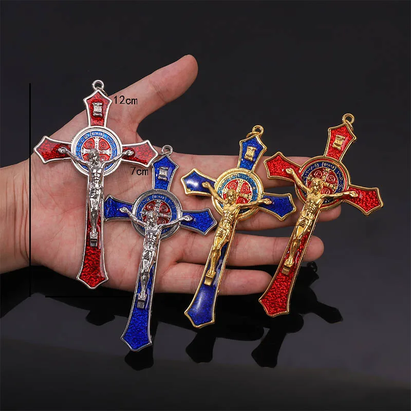 Náboženské kríž Kresťanský šperky, prívesok kríž Svätý Benedikt kríž vzor prívesok prívesok náhrdelník.120*70 mm Obrázok 0