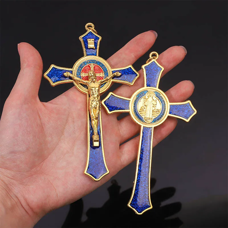 Náboženské kríž Kresťanský šperky, prívesok kríž Svätý Benedikt kríž vzor prívesok prívesok náhrdelník.120*70 mm Obrázok 1
