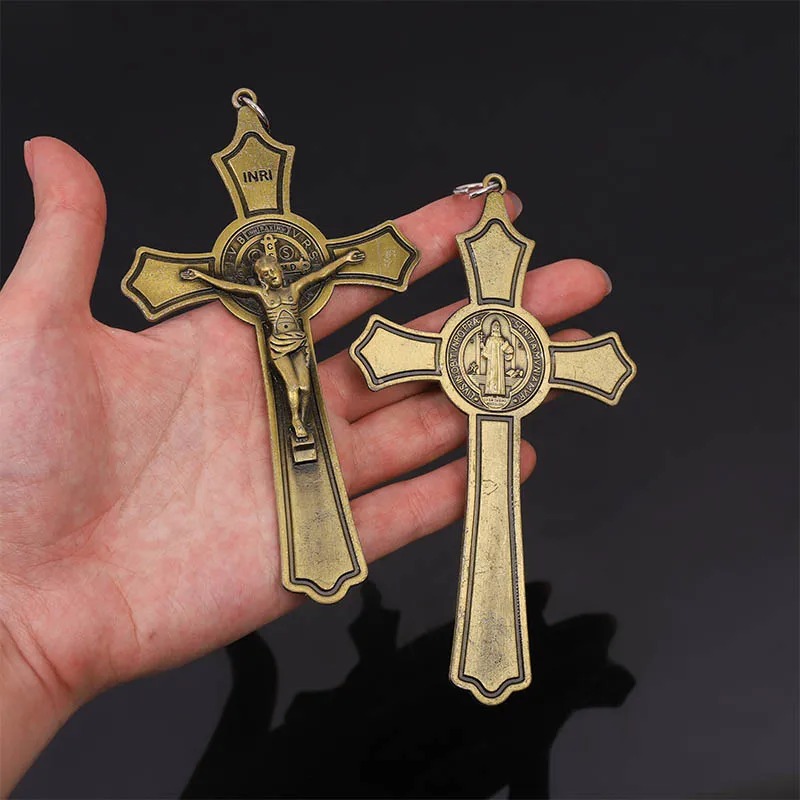 Náboženské kríž Kresťanský šperky, prívesok kríž Svätý Benedikt kríž vzor prívesok prívesok náhrdelník.120*70 mm Obrázok 2