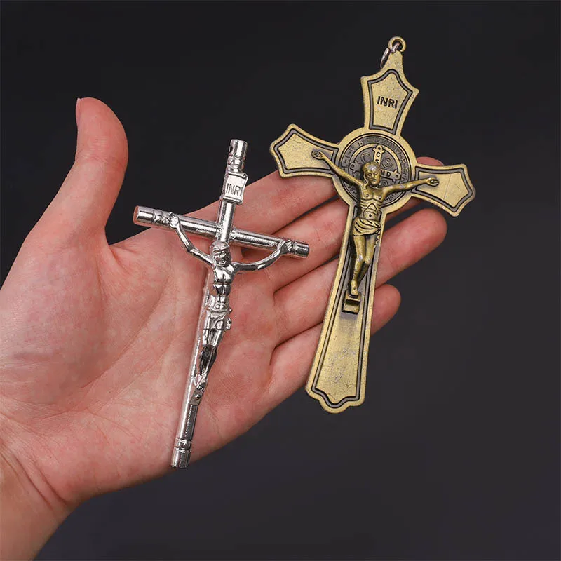 Náboženské kríž Kresťanský šperky, prívesok kríž Svätý Benedikt kríž vzor prívesok prívesok náhrdelník.120*70 mm Obrázok 3