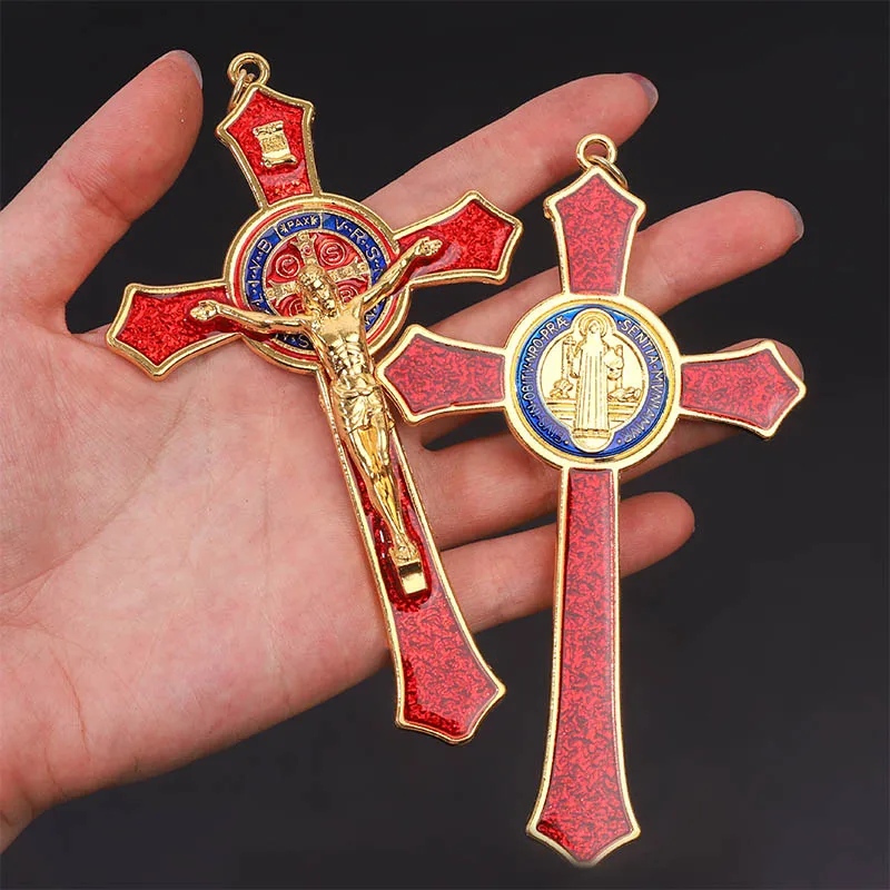 Náboženské kríž Kresťanský šperky, prívesok kríž Svätý Benedikt kríž vzor prívesok prívesok náhrdelník.120*70 mm Obrázok 5