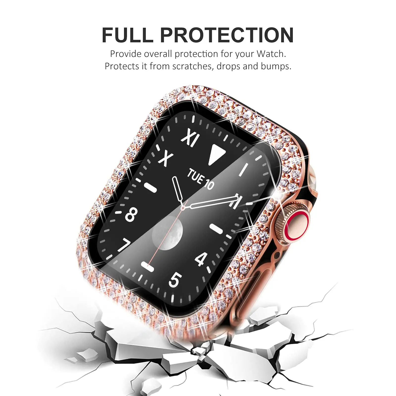 Sklo+Kryt Pre Apple Hodinky prípade 40 mm 44 mm 45 mm 41mm iWatch Príslušenstvo Diamond+Screen Protector Apple hodinky 8 SE 7 6 5 4 3 Pásma Obrázok 1