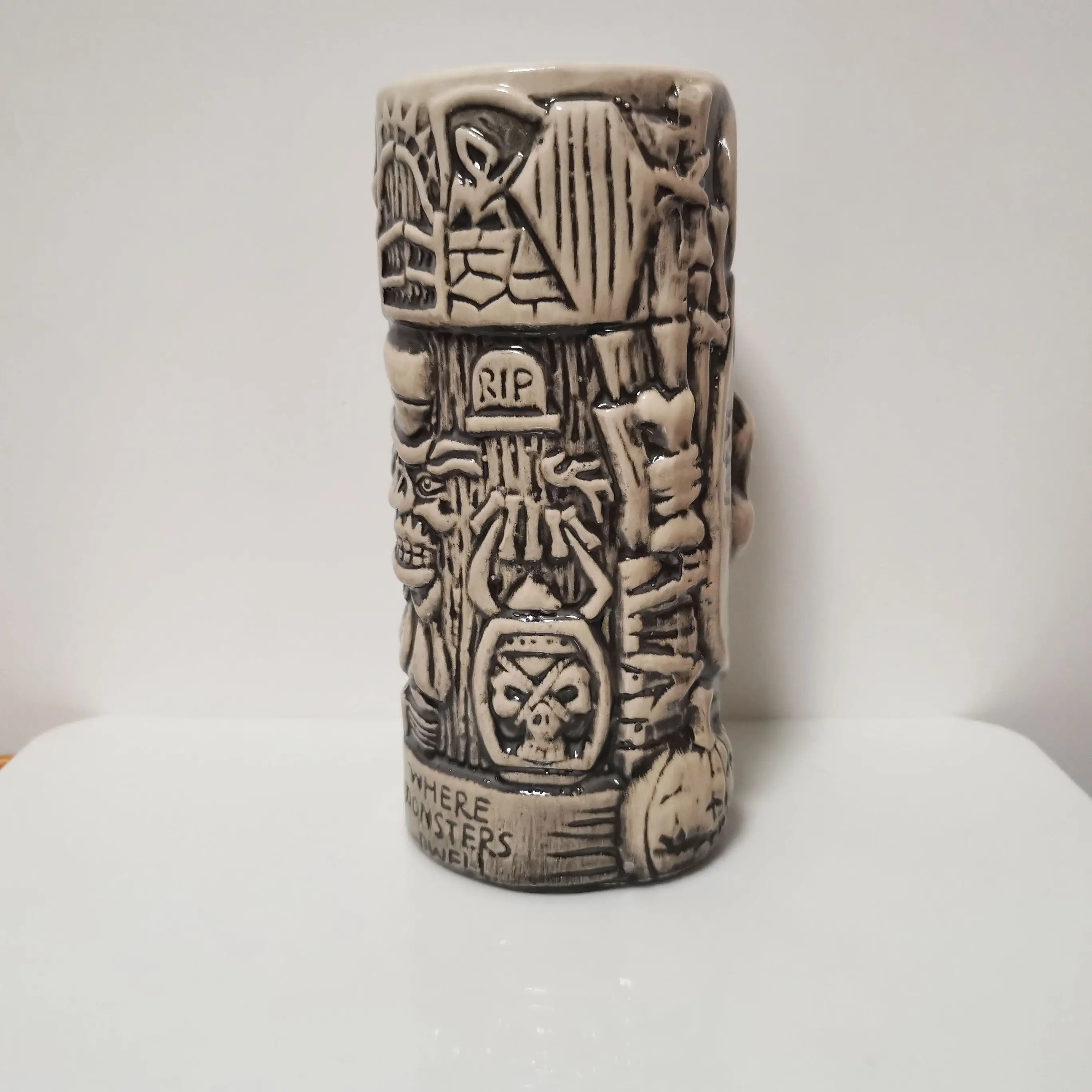 Tiki HRNČEK Havajské Koktailového pohára tvorivé Keramické šálky HALLOWEEN Obrázok 3