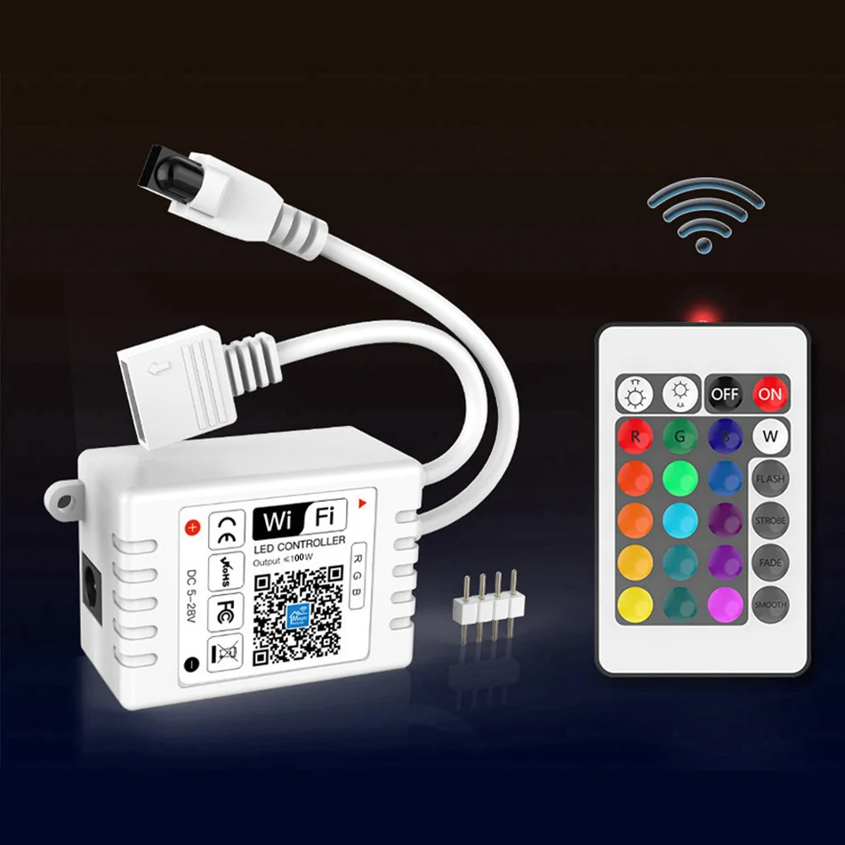 Magic Home 5-24V Wifi LED RGB ovládač S INFRAČERVENÝM 24Key Diaľkové Ovládanie 2 spôsob výstup LED Pás Svetla APLIKÁCIE Smart Žiarovky Žiarovky Obrázok 1