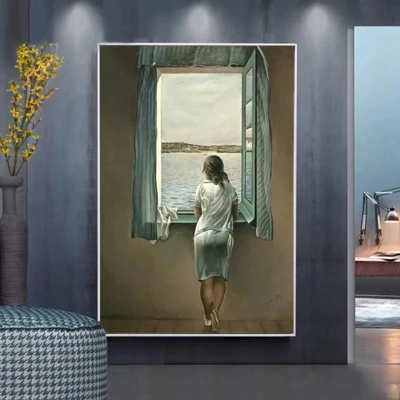 Salvador Dali Žena pri Okne Plátne Obrazy Plagáty a Tlačí na Steny Umenie Fotografie pre Obývacia Izba Dekor Obrázok 2