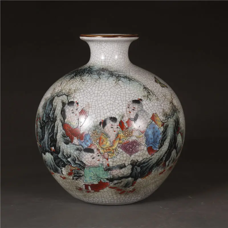 Čínsky Qing Dynastie Modrá A Biela Staré Starožitný Porcelán Jiangnan Vody Meste Vzor Keramická Váza Domov Kabinetu Vybavenie Plavidla Obrázok 1