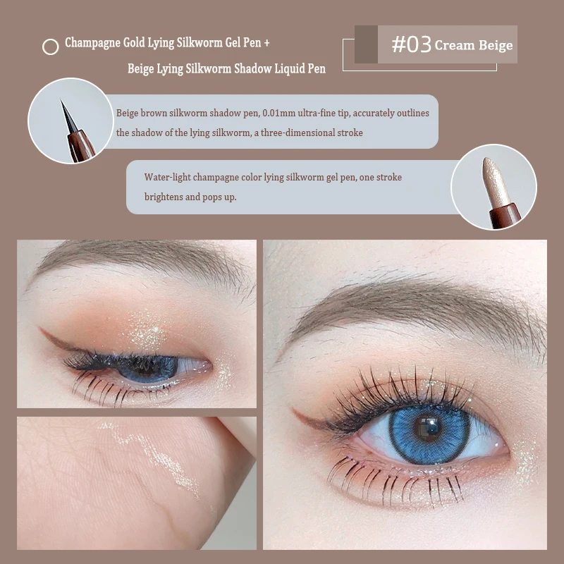 2 V 1 Brown Gél Kontúrovacia Ceruzka Ultra-slim Liquid Eye Liner Tieň Pero Hladký Vysoko Pigment Priadky Gélové Pero Dlhotrvajúci make-up Oči Obrázok 4