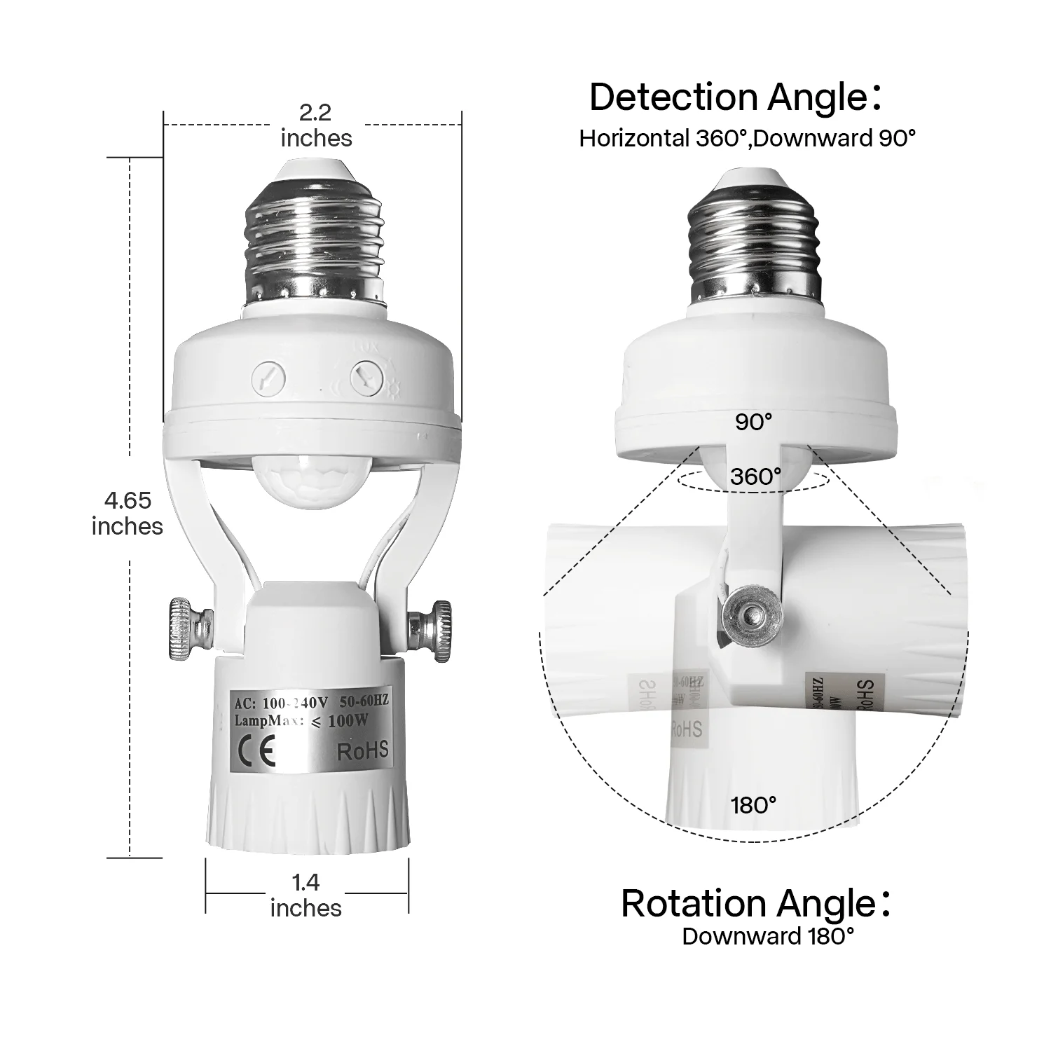 E27 E26 PIR Senzor svetiel držiteľ 110-240V Detektor Base zapnutie Svetla So Svetlom Ovládanie Smart Žiarovky Pätice Adaptéra Obrázok 1