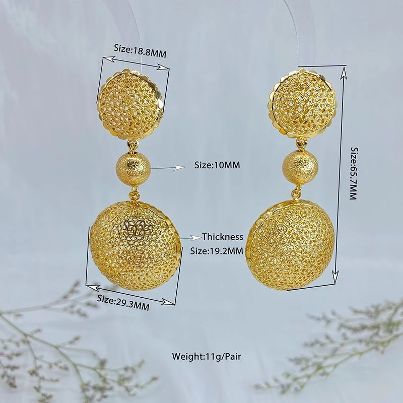 JC Šperky Taliansko Drop Náušnice Medený Pozlátený 18K Zlata Geometrické Duté Design Pre Ženy, Svadobné Party Výročie Darček Obrázok 2