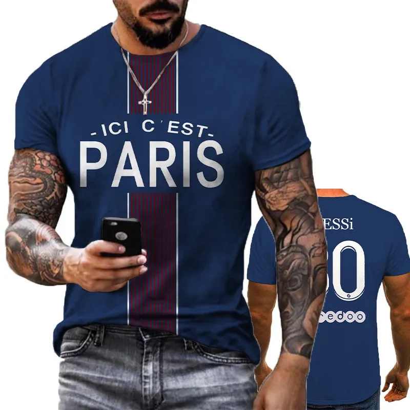 Paríž Fanúšikov Módy 3D Potlačené Tričká Pánske Dámske Ležérne Športové Tričká Ulice Plus Veľkosť Módne Fitness Rodičovstvo Topy Obrázok 0