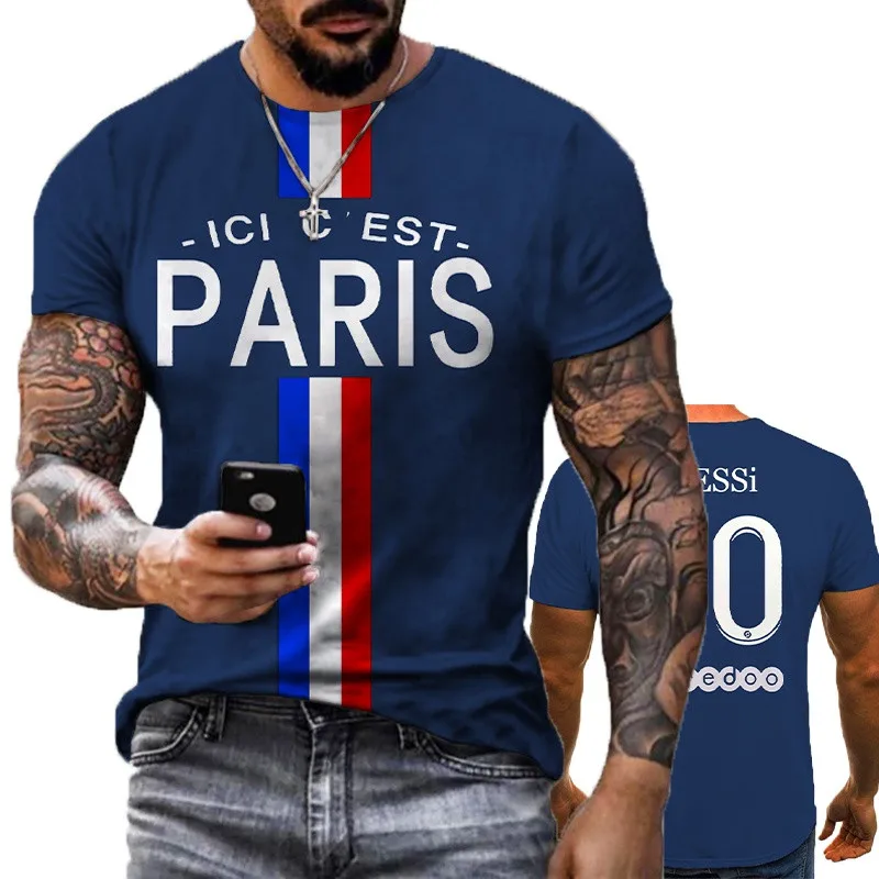 Paríž Fanúšikov Módy 3D Potlačené Tričká Pánske Dámske Ležérne Športové Tričká Ulice Plus Veľkosť Módne Fitness Rodičovstvo Topy Obrázok 2